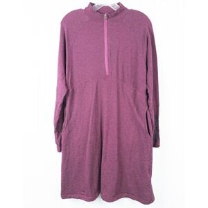 Aventura Addison Dress Womens Large Embroidered Organic Cotton Purple Granola